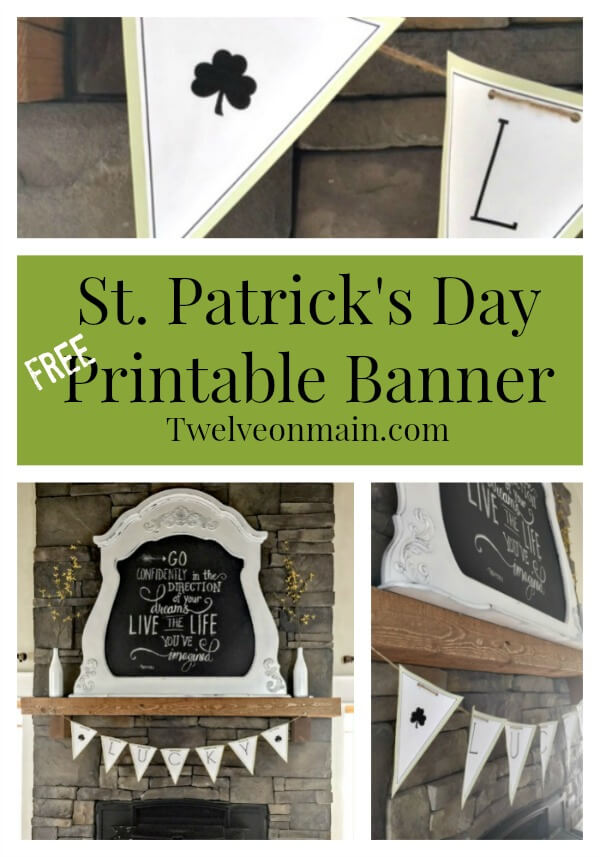 St. Patrick's Day Printable Banner. This is so great! | Twelveonmain.com St. Patrick's Day Printable Banner. This is so great! | Twelveonmain.com