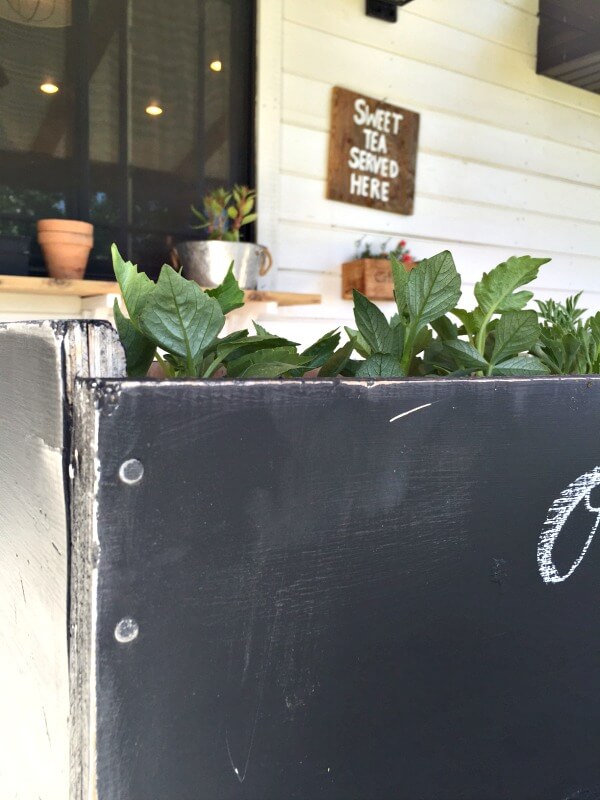 I love to take discarded items and make them my own. This chalkboard planter had a new life! | Twelveonmain.com I love to take discarded items and make them my own. This chalkboard planter had a new life! | Twelveonmain.com