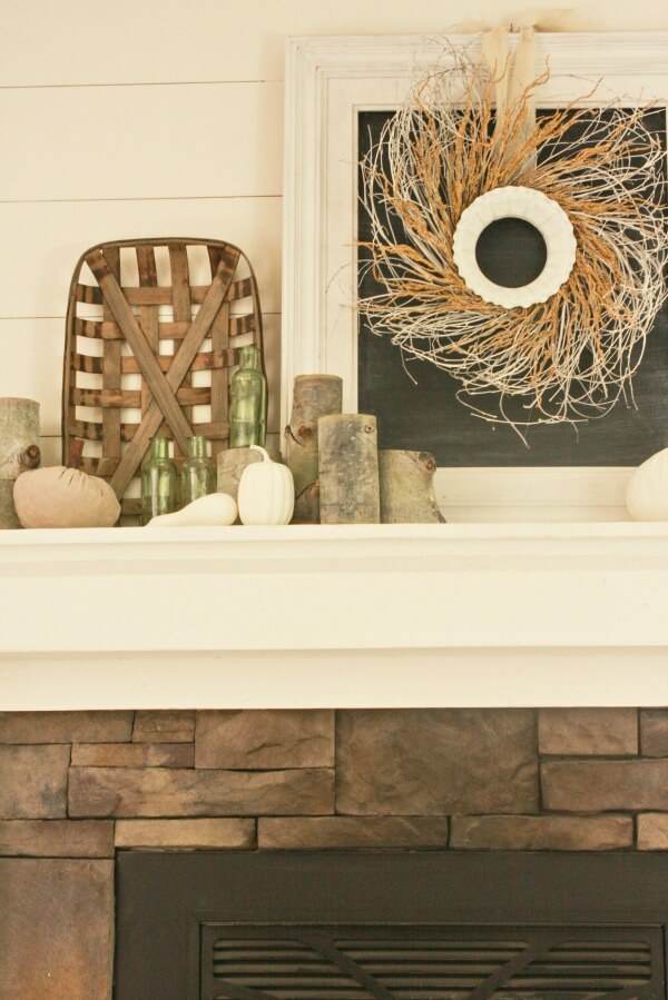 I cant wait to show you my farmhouse style fall mantle this year! We have made some big changes farmhouse-style-fall-mantel