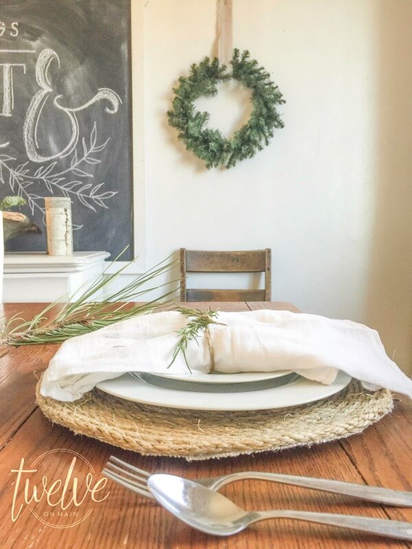 I love this farmhouse Christmas tablescape. Every detail is perfect! Check out the copper mugs! I love this farmhouse Christmas tablescape. Every detail is perfect! Check out the copper mugs!
