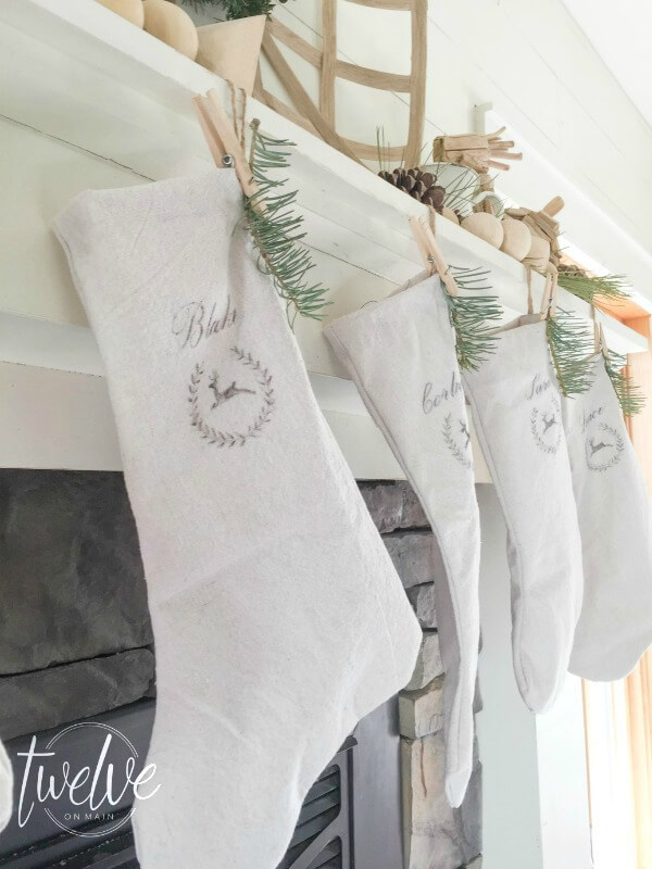 These farmhouse style Christmas stockings made from drop cloths are so amazing and so easy! These farmhouse style Christmas stockings made from drop cloths are so amazing and so easy!