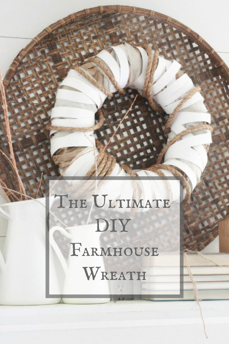 Come see how easy this DIY farmhouse wreath was to make! I used items lying around my house to create the ultimate DIY farmhouse wreath. I love all the texture!