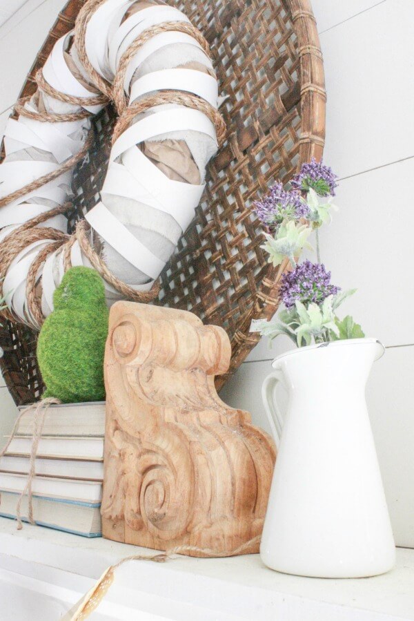 Its time to clean out the winter and decorate! Check out this farmhouse spring mantel! It is sure to inspire you to decorate your home for spring! Its time to clean out the winter and decorate! Check out this farmhouse spring mantel! It is sure to inspire you to decorate your home for spring!
