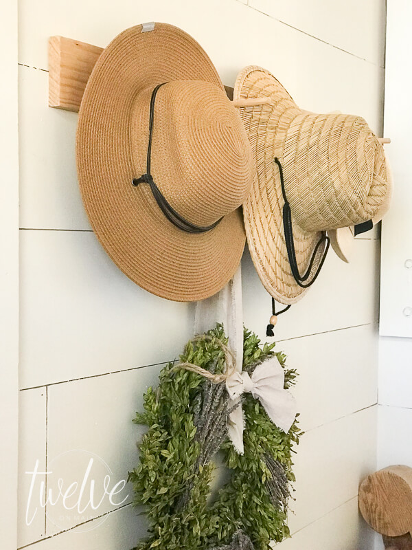 Make this easy DIY peg coat and hat rack in less than 20 minutes and for less than dollars! This is a stylish place to store your winter coats and hats!