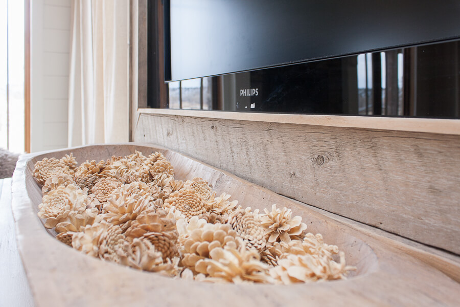 Rustic style TV frame made from weathered wood!