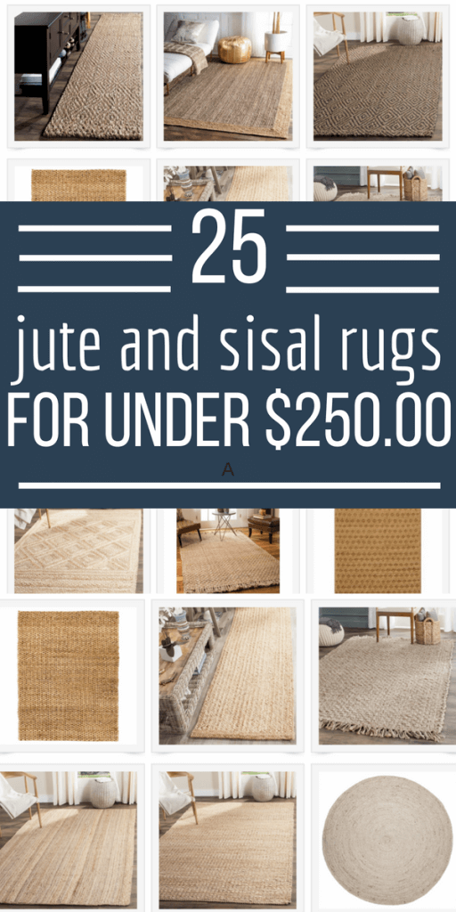 25 large natural fiber rugs like Jute and Sisal for under 0 dollars!