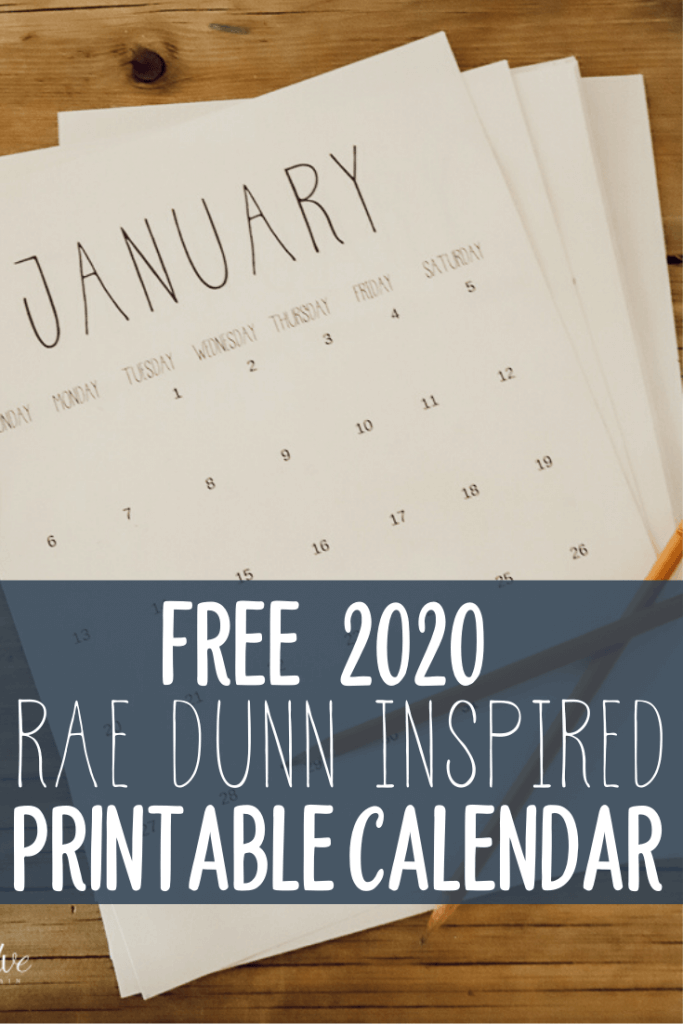 FREE Rae Dunn Inspired 2020 Printable Calendar Twelve On Main