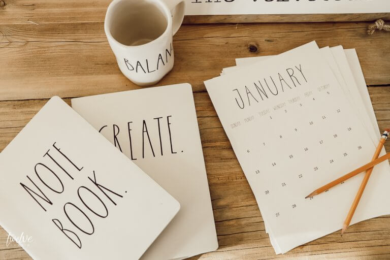 FREE Rae Dunn Inspired 2024 Printable Calendar - Twelve On Main