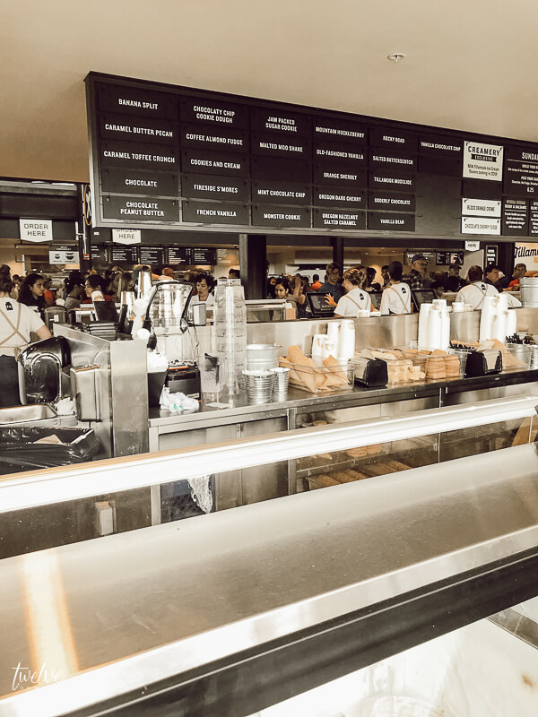 Getting ice cream at the Tillamook Creamery in Tillamook, Oregon on our trip down the Oregon Coast~