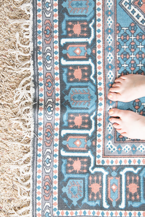 Gorgeous Boho style rug in a little girls room
