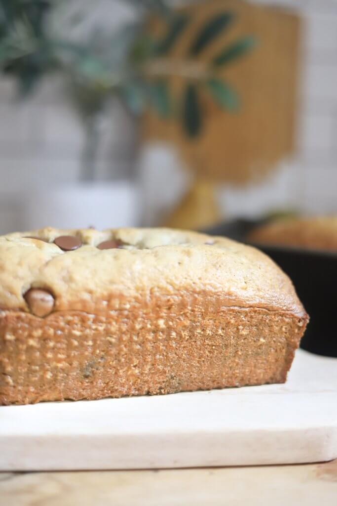 Banana bread with chocolate chips is one of my most favorite treats! Make some now with this easy recipe!