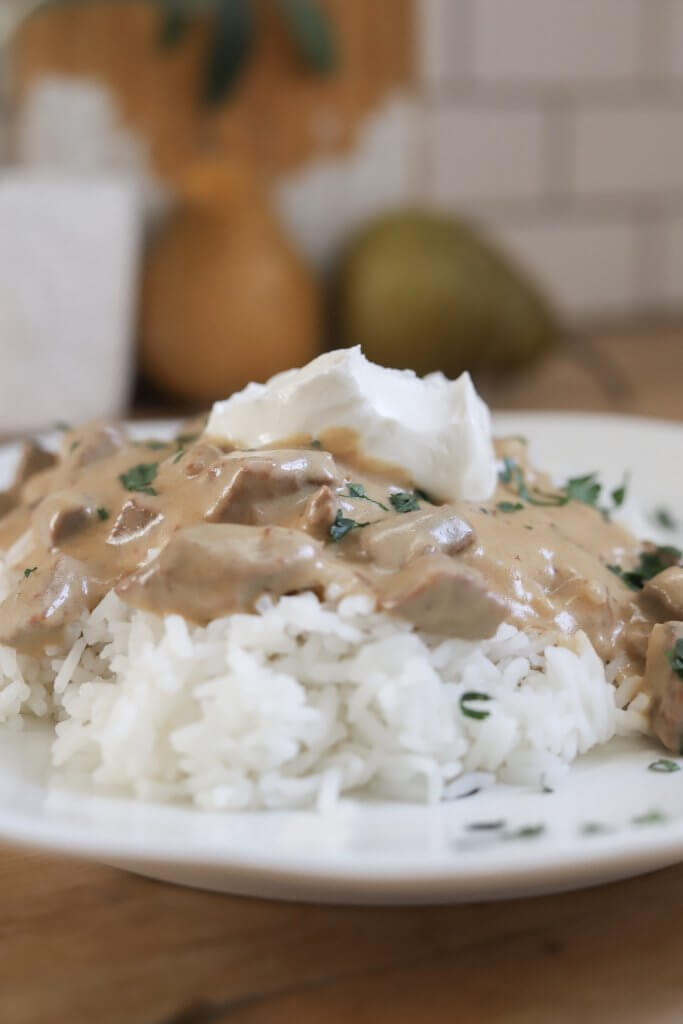 The most amazing and easy beef stroganoff recipe! Make this in the oven, Instapot, or slow cooker! This recipe is so versatile and pantry friendly!