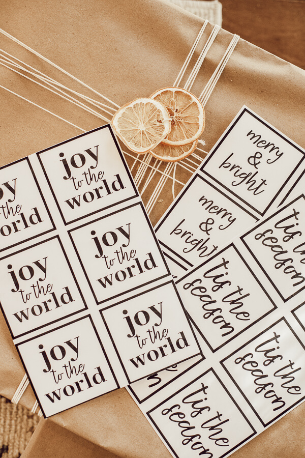 Printable holiday gift tags