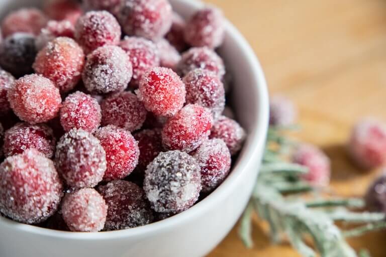 Amazingly Delicious Sugared Cranberries