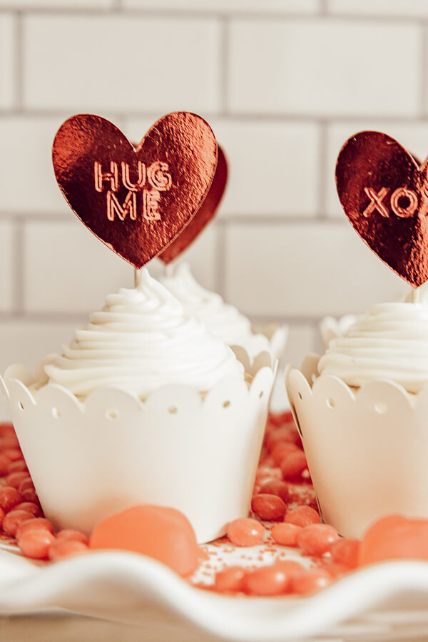 Cute Valentine cupcake toppers using the debossing tool and my Cricut Maker.