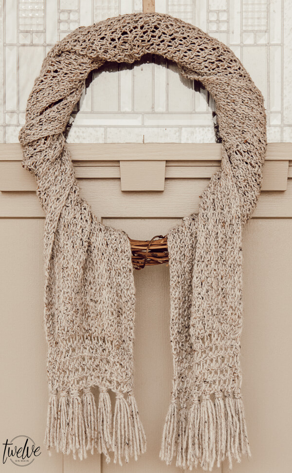 Gorgeous simple winter wreath ideas that are easy to accomplish at home and are affordable! This simple scarf wreath can easily be changed out at the end of the season!