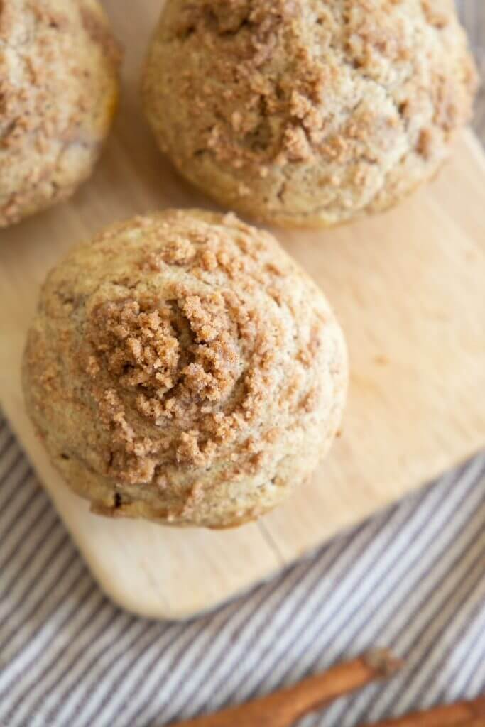 How to make easy sourdough discard cinnamon streusel muffins using your sourdough discard. These are so easy to make and taste amazing! With the combination of tangy sourdough discard and sweet and spicy cinnamon streusel this is the perfect breakfast treat and a great snack! It is also a great way to use up that sourdough discard.