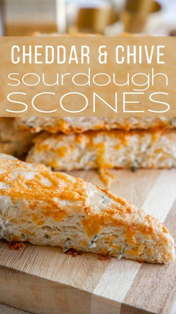 Make these amazing sourdough scones with cheddar cheese and chives. These sourdough discard scones are so easy to make!