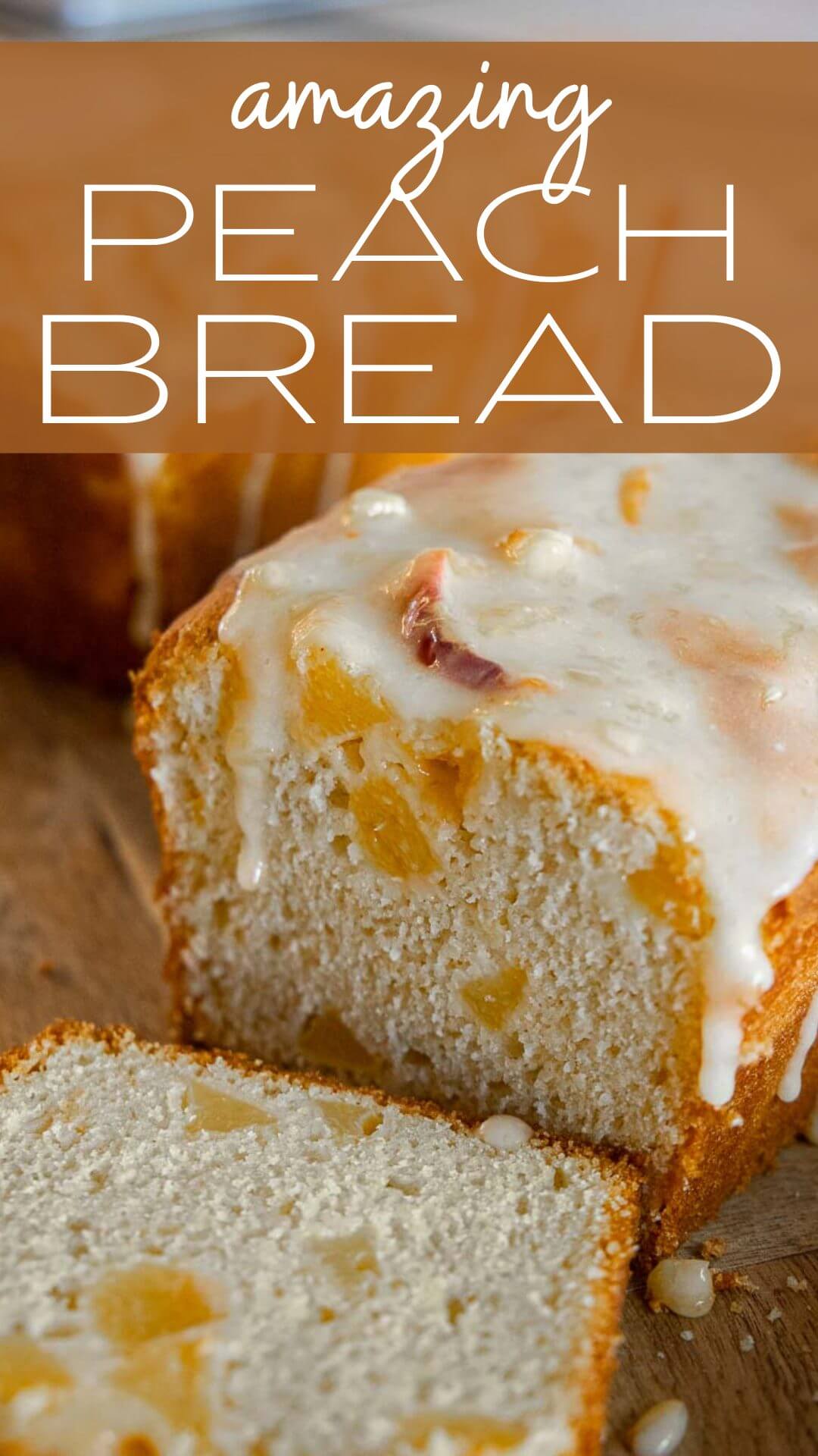 Make this amazing peach bread recipe with fresh or frozen peaches! This bread tastes amazing and has a flavorful peach glaze too! This tender and sweet bread with bite-sized peach pieces dotting the bread, its sweet, tangy and ofh so flavorful!