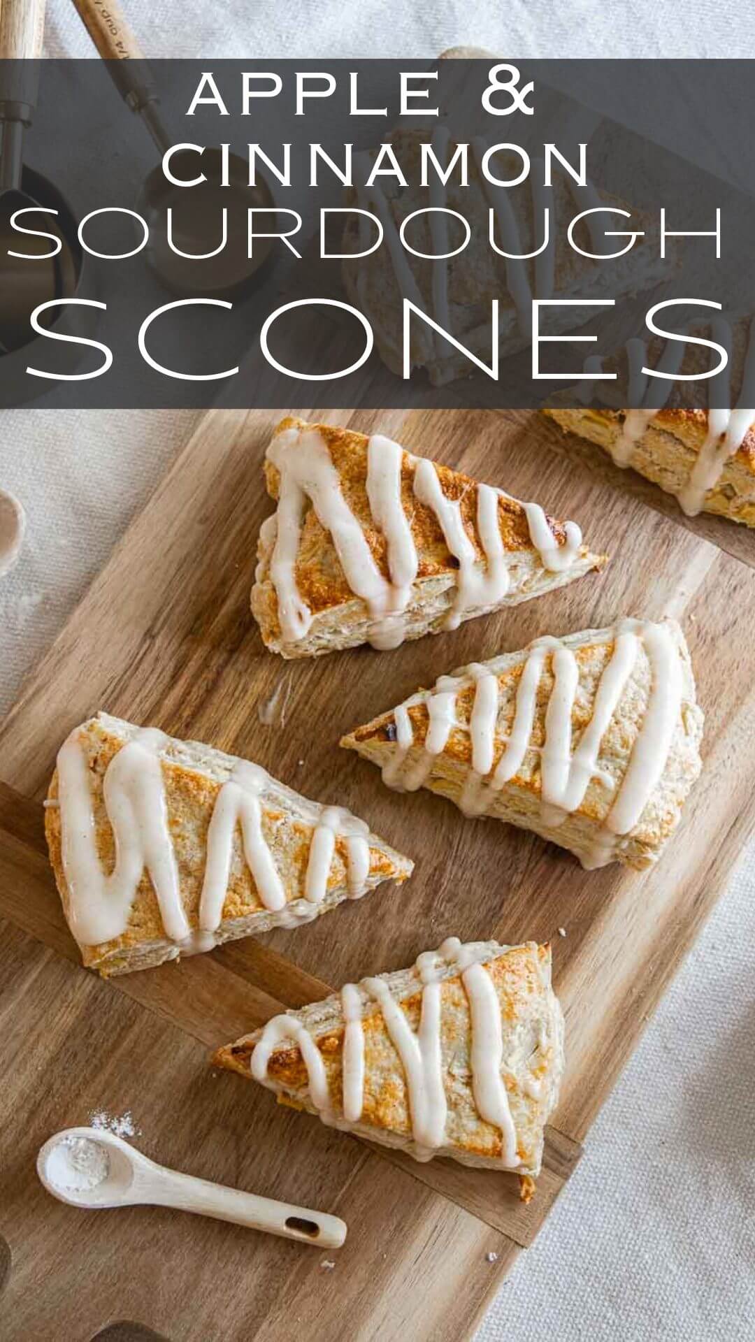 Make this amazing apple and cinnamon sourdough scone recipe using your sourdough discard! These are amazing, tender, moist and flavorful.