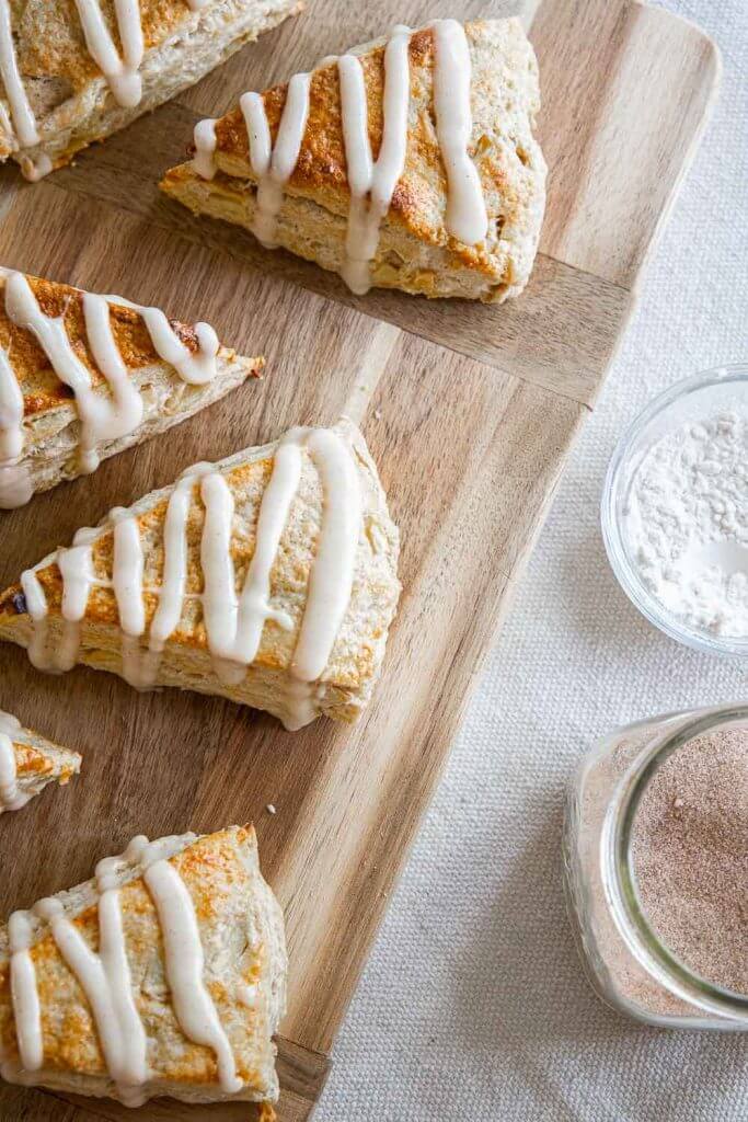Make this amazing apple and cinnamon sourdough scone recipe using your sourdough discard! These are amazing, tender, moist and flavorful.
