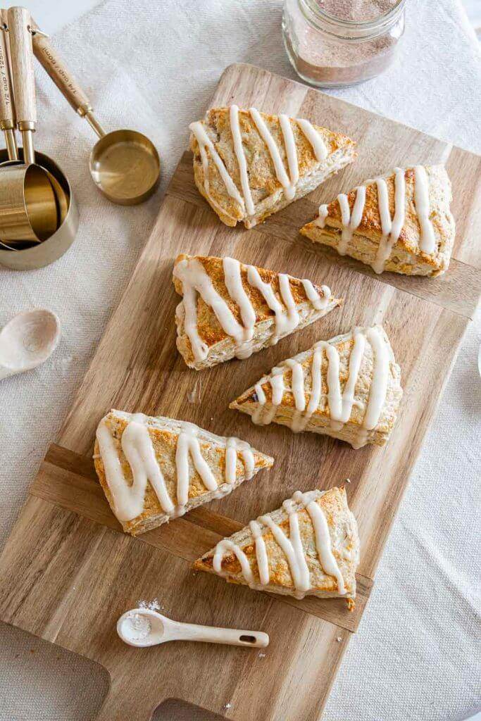 Make this amazing apple and cinnamon sourdough scone recipe using your sourdough discard! These are amazing, tender, moist and flavorful.
