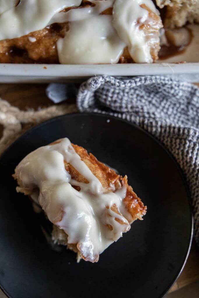 Make this amazing cinnamon sugar focaccia sourdough bread with cream cheese frosting. This is a great new take on cinnamon rolls.
