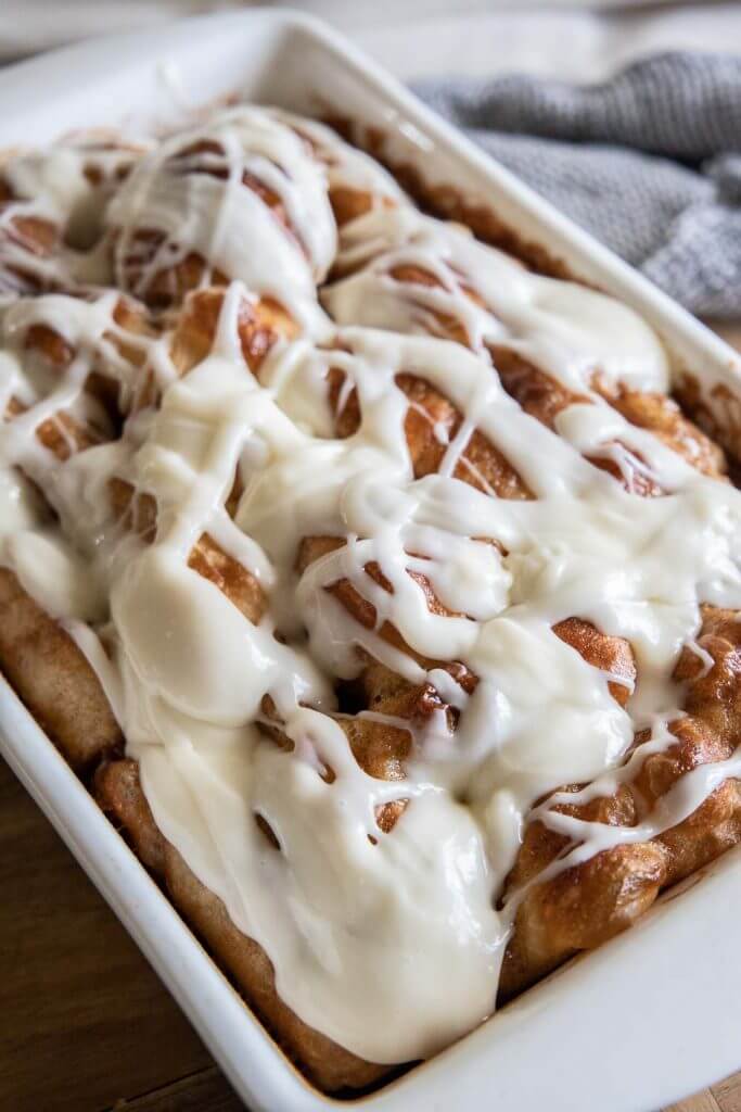 Make this amazing cinnamon sugar focaccia sourdough bread with cream cheese frosting. This is a great new take on cinnamon rolls.