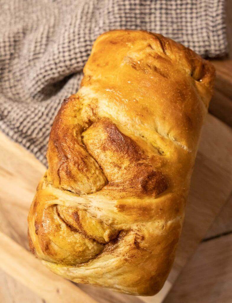 Make this  amazing cinnamon and sugar sourdough brioche bread for an amazing treat! It makes amazing french toast or eaten just as is!