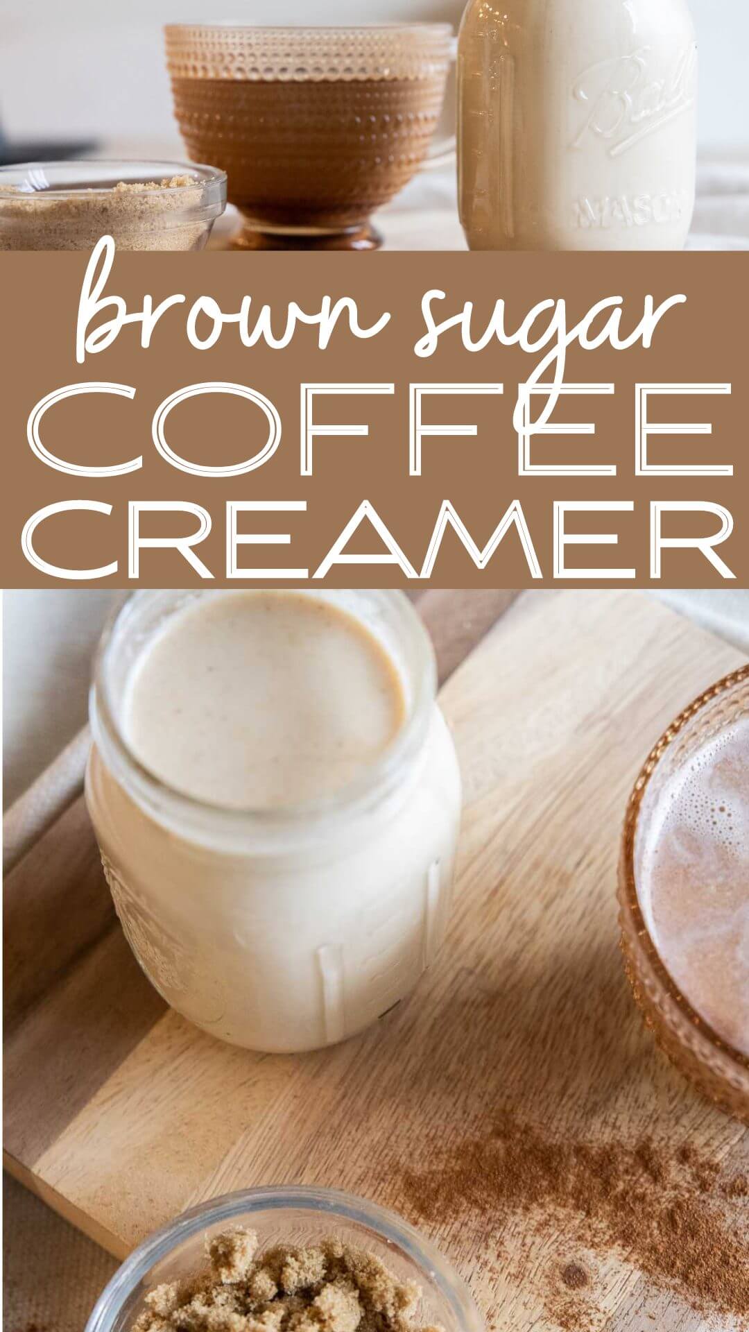 Make this easy homemade brown sugar coffee creamer to use in your favorite drink! It has simple ingredients and tastes amazing!