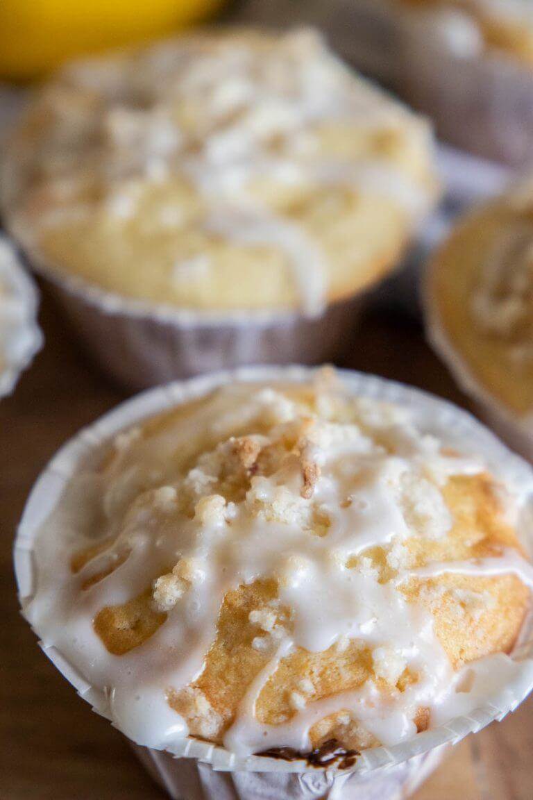 Sourdough Lemon Muffins with Cream Cheese Filling
