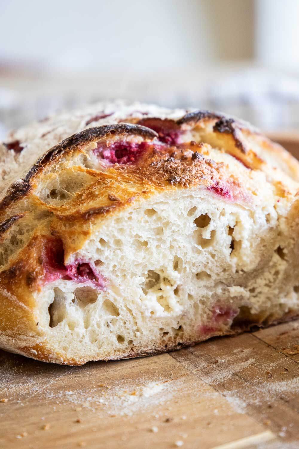 Raspberry Cheesecake Sourdough Bread