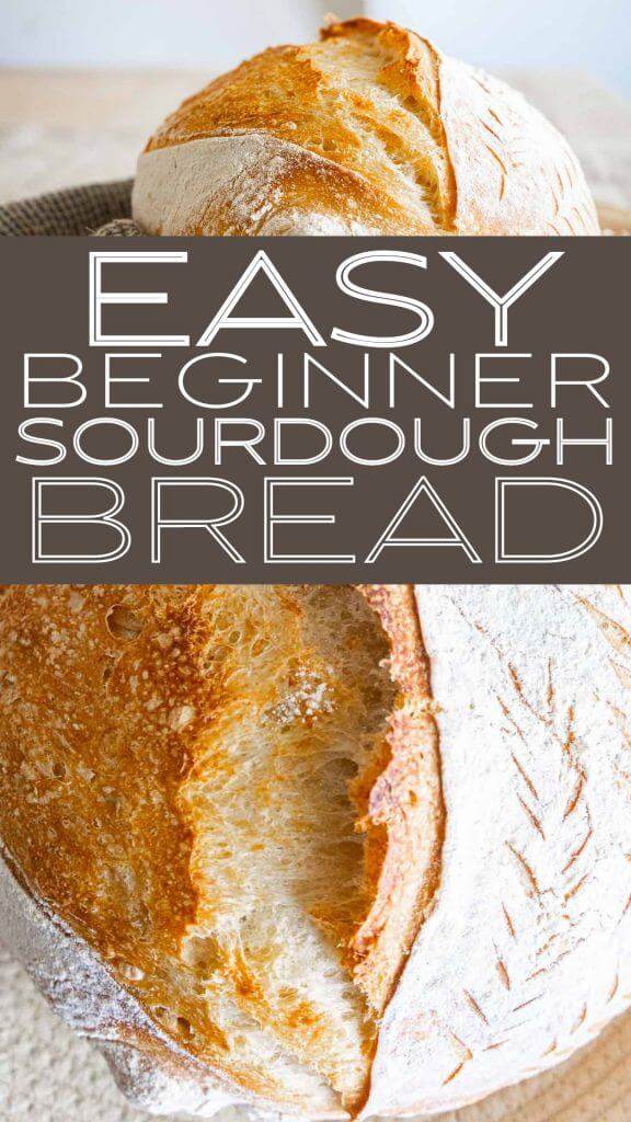 This is an easy sourdough bread recipe perfect for beginners. You can use your dutch oven to make it. There are step by step instructions to help you learn the entire process start to finish.