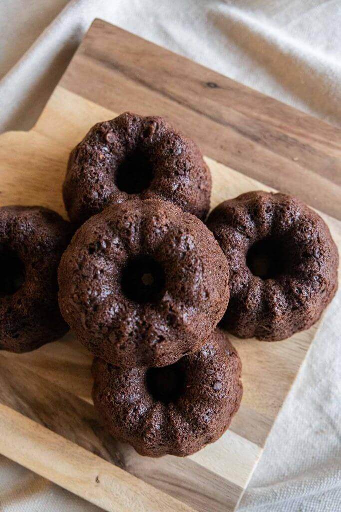 These easy sourdough double chocolate mini bundt cakes are the perfect treat to make using your sourdough discard!