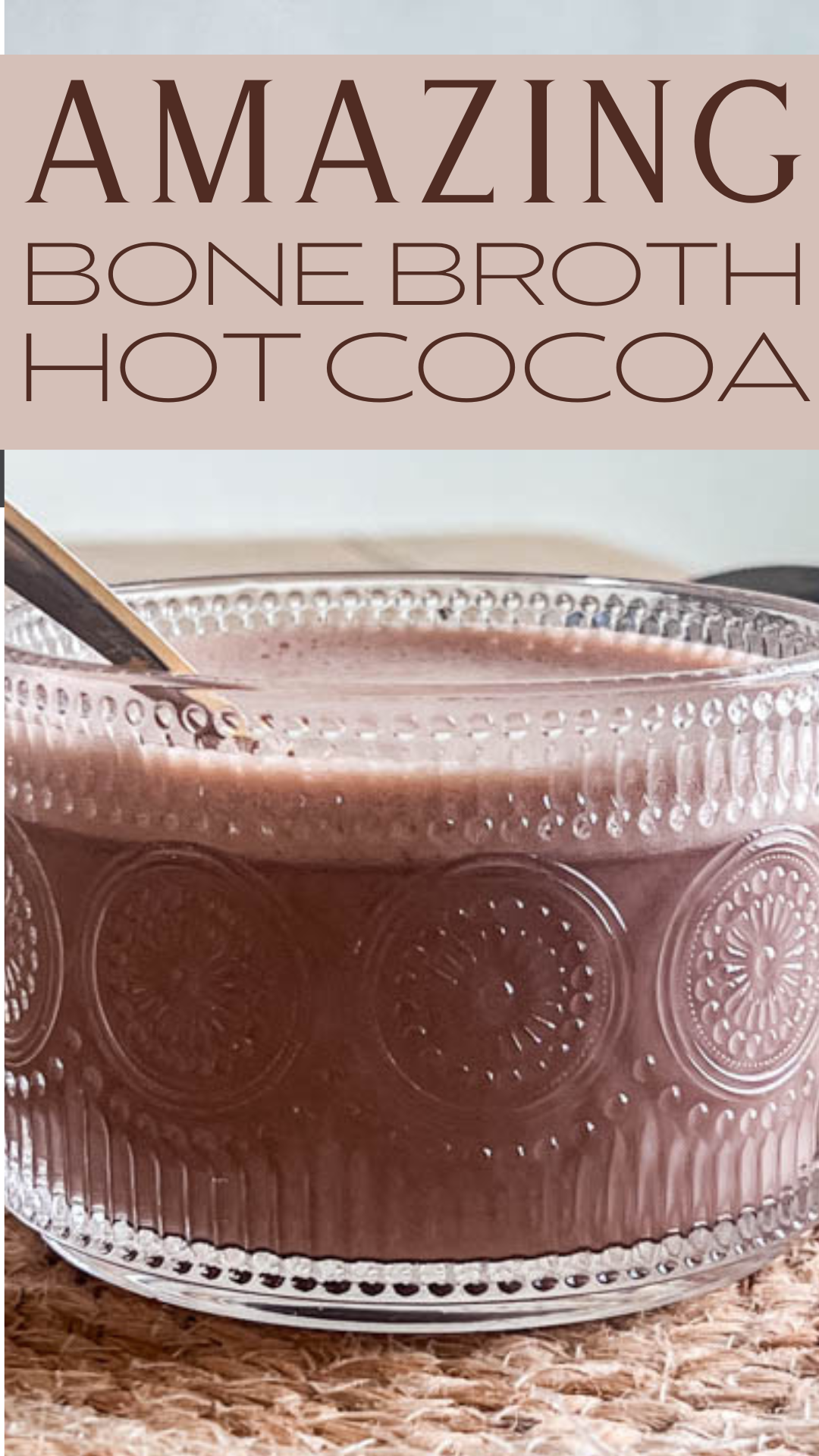 This bone broth hot chocolate way to enjoy hot chocolate as well as so many health benefits from the bone broth, cocao powder and more.