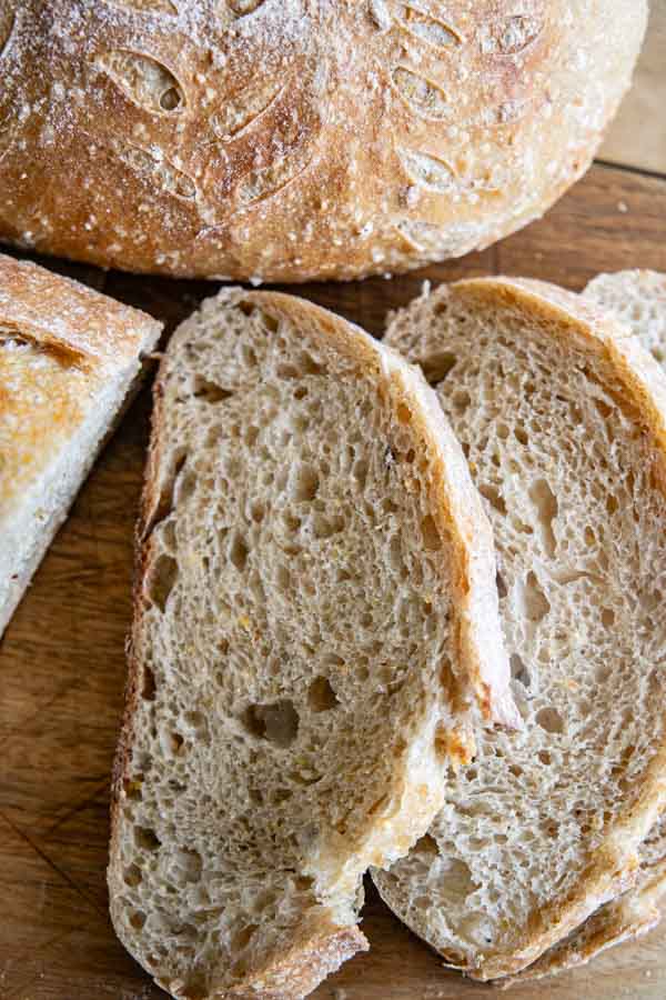 This delicious multi grain sourdough bread is the perfect bread to make weekly to feed and nourish your family. With a slightly sweet note from the maple syrup and many benefits from the multi grain cereal, it makes this sourdough bread a superfood for your family. It has a soft crumb and a wonderful flavor.