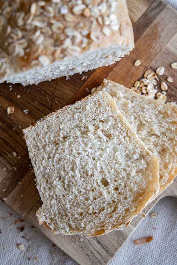 Make this amazingly soft and fluffy honey oat sourdough sandwich bread. It is true sourdough sandwich bread. There is no yeast in this bread. It is amazing and the flavor is perfection. The addition of oats makes this a more hearty and flavorful loaf of bread too!